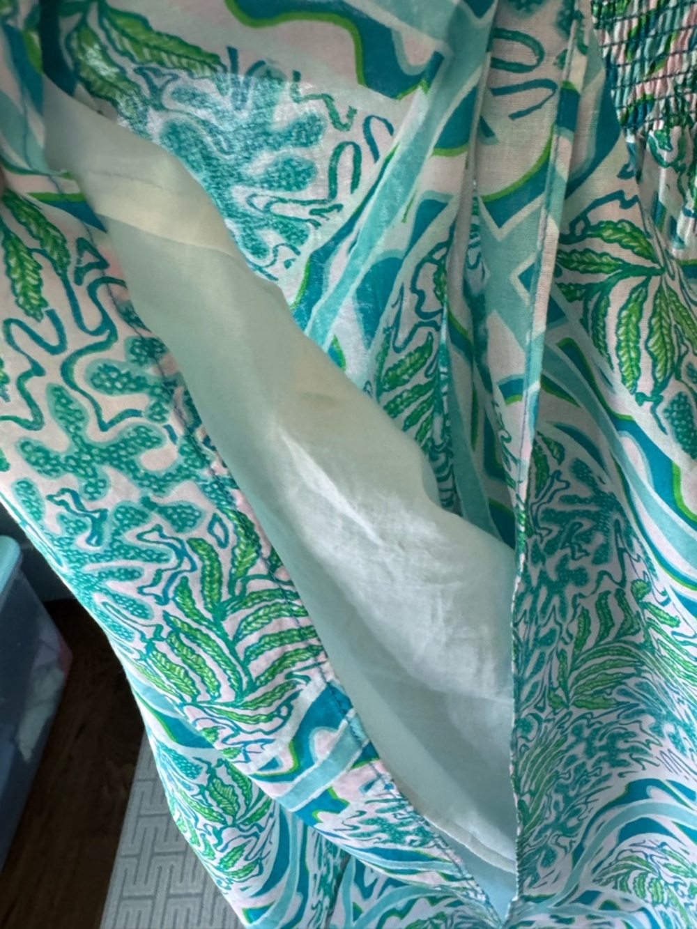 Like new Lilly Pulitzer maxi dress with Teal, pink, green pastels. - Picture 9 of 10